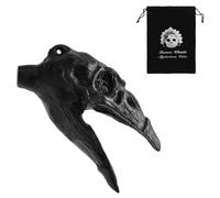 Screaming Aztec Death Whistle, 125 dB Crow Skull Demon Whistle Authentic Human Sounding Screams Aztec War Whistle with Drawstring Bag & Lanyard for Collectible Halloween Scary Gift Day of the Dead