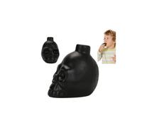 Screaming Aztec Death Whistle | Ceramic Skull Shaped Whistle | Loud Human Scream | High Decibel Aztec War Whistle for Halloween, Haunted Houses, Mexican Parties and Camping - Black