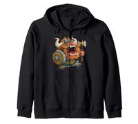 Screaming Barbarism Berserker Look with Shield Zip Hoodie