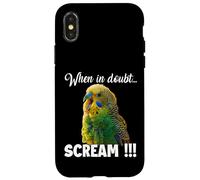Screaming Budgie T, funny meme for bird lovers Case for iPhone X/XS