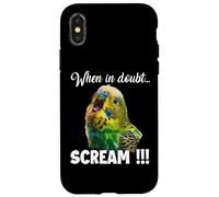 Screaming budgie T, funny outfit for bird owners Case for iPhone X/XS
