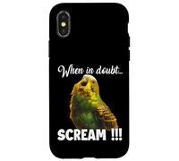 Screaming budgie T, funny parrot for fans Case for iPhone X/XS