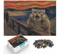 Screaming Cat in The Scream Painting Jigsaw Puzzle for Adults, 1000 Piece | For Christmas and winter evenings: Adult jigsaw puzzle with 1000 pieces offers adults a patient challenge for colder days.