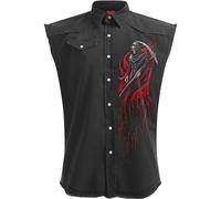 Screaming Death Stone Wash Sleeveless Shirt Spiral Direct Black XL