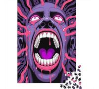 Screaming Face with Pink Drips 1000 Piece Jigsaw Puzzle, 38x26cm/1000pcs, for Adults, Screen-Free Activity, Relaxing Indoor Time And Puzzle Lovers