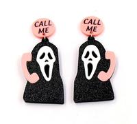 Screaming Ghost Call Me Earrings for Women/Adults