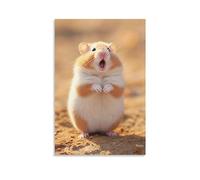 Screaming Hamster Painting Poster Countryside Beautiful Cute Animal Canvas Wall Art Prints Painting for House Room