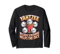 Screaming Helps Yahtzee Game Night Dice Game Funny Yahtzee Long Sleeve T-Shirt