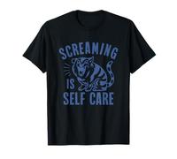 Screaming is Self Care Motivational Therapy Cat T-Shirt