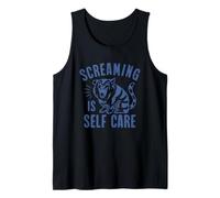 Screaming is Self Care Motivational Therapy Cat Tank Top