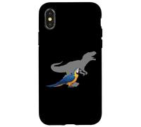 Screaming Parrot with T rex Shadow Bird Lovers Case for iPhone X/XS