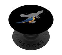 Screaming Parrot with T rex Shadow Bird Lovers PopSockets Adhesive PopGrip