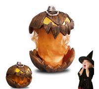 Screaming Pumpkin Head,Lifting Scary Light Up Pumpkins Lights and Extendable Talking Mouth,Scary Lifting Halloween Decoration, Halloween Glowing Pumpkins ，for Living Room Window Door Garden (Plastic)