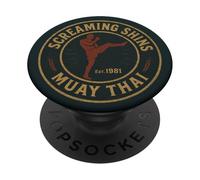 Screaming Shins Muay Thai - Retro Vintage Martial Arts Club PopSockets Adhesive PopGrip