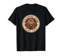 Screaming Shins Muay Thai Vintage Tiger Boxing Emblem Retro T-Shirt