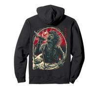 Screaming Singer Japanese Wave Red Moon Dark Rock Vocal Pullover Hoodie