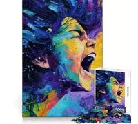 Screaming Woman Abstract Painting Teenager Jigsaw Puzzles 1000 Pieces Mind Puzzle Casual Relax Image Assembly Heartfelt Gift (38x26cm)