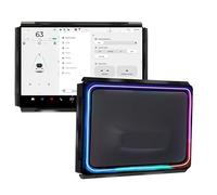 Screen Ambient Light for Tesla Model 3(2017~2023) & Model Y(2020~2024) Interior Lighting Screen Metal Protector case (Black)