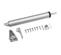 Screen and Storm Door Closer Kit, Heavy Duty Pneumatic Screen and Storm Door Closer, Screen and Storm Door Push Button Latch Set Replacement Kit, Adjust Smooth Closing Speed. (Silver)