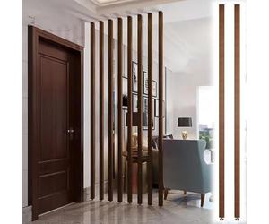 Screen Column Separation,Room Divider Column Partition Panel Screen Floor To Ceiling Wooden Wall Partition Post, 0.7M-2.4M Tall Screen Partition Wood Slat Room Divider Co-Wood 2pcs-155cm/61in/5.08ft