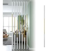 Screen Column Separation,Room Divider Column Room Divider Partition Post Metal Slats, Custom Size Floor To Ceiling Privacy Screens Columnar, Corridor/Stairwell Wall Parti-White-225cm/88.5in/7.38ft