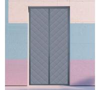 Screen Door 100 x 240 cm Wind, Cold and Noise Proof, Pet Friendly Windproof Temporary Curtains Customized by Magnets for Home Office, Silver Gray