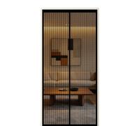 Screen Door 125 x 195 cm Self Sealing Powerful Magnets Magnetic Screenfly Doors with Powerful Magnets & Full Frame Magic Tape Suitable for Patio Doors Balcony Bedroom, Black