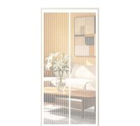 Screen Door 225 x 290 cm Self Sealing Powerful Magnets Flyscreen French Doors with Powerful Magnets & Full Frame Magic Tape Suitable for Patio Doors Balcony Bedroom, White