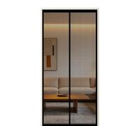 Screen Door 250 x 200 cm Self Sealing Powerful Magnets Heavy Duty Bug Mesh Curtain with Powerful Magnets & Full Frame Magic Tape Suitable for Patio Doors Balcony Bedroom, Black