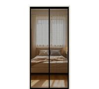 Screen Door 250 x 200 cm Self Sealing Powerful Magnets Heavy-Duty Fly Screen Door with Powerful Magnets & Full Frame Magic Tape Suitable for Patio Doors Balcony Bedroom, Black