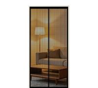 Screen Door 250 x 200 cm Self Sealing Powerful Magnets Heavy-Duty Fly Screen Door with Powerful Magnets & Full Frame Magic Tape Suitable for Patio Doors Balcony Bedroom, Black