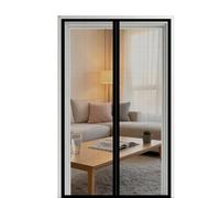 Screen Door 250 x 200 cm Self Sealing Powerful Magnets Magnetic Screenfly Doors with Powerful Magnets & Full Frame Magic Tape Suitable for Patio Doors Balcony Bedroom, Black