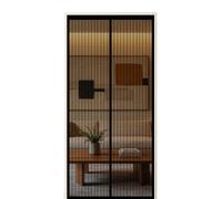 Screen Door 250 x 200 cm Self Sealing Powerful Magnets Upgraded Mesh Mosquito Net with Powerful Magnets & Full Frame Magic Tape Suitable for Patio Doors Balcony Bedroom, Black
