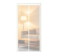 Screen Door 40 x 175 cm Self Sealing Powerful Magnets Heavy-Duty Fly Screen Door with Powerful Magnets & Full Frame Magic Tape Suitable for Patio Doors Balcony Bedroom, White