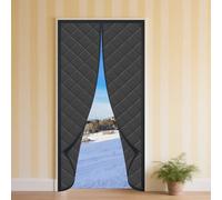 Screen Door 60 x 294 cm Windproof Draft Stopper Anti Cold Front Door Curtain Easy Install for Winter Warmth Summer Cooling, Black