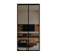 Screen Door 65 x 220 cm Self Sealing Powerful Magnets Patio Curtain Insect Mesh with Powerful Magnets & Full Frame Magic Tape Suitable for Patio Doors Balcony Bedroom, Black