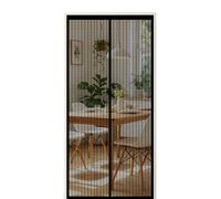 Screen Door 65 x 230 cm Self Sealing Powerful Magnets Heavy Duty Mesh Curtain with Powerful Magnets & Full Frame Magic Tape Suitable for Patio Doors Balcony Bedroom, Black