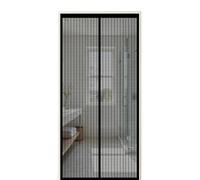 Screen Door 65 x 265 cm Self Sealing Powerful Magnets Magnetic Fly Screen Door Mesh with Powerful Magnets & Full Frame Magic Tape Suitable for Patio Doors Balcony Bedroom, Black