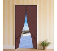 Screen Door 65 x 277 cm Windproof Draft Stopper Anti Cold Front Door Curtain Easy Install for Winter Warmth Summer Cooling, Brown