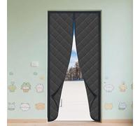 Screen Door 76 x 229 cm Windproof Soundproofing Heavy Duty Cold Protection Screen Closed by Magnets, Silent, Pet Friendly for Winter Warmth Summer Cooling, Black
