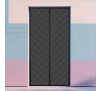 Screen Door 90 x 211 cm Wind, Cold and Noise Proof, Pet Friendly Windproof Temporary Curtains Customized by Magnets for Home Office, Black