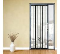 Screen Door Custom Size Retractable, Folding Sliding Screen Doors with Secure Locking Latch Handle, Easy Assemble Keeps Bugs Out, Pet and Child-Friendly(Gray,70x80in(177.8x203cm))