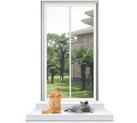 Screen Door for Balcony Living Room Bedroom Greenhouse, Reinforced Pet Proof Screen Door with Double Zip, Anti Mosquito Fly Mesh Door Curtain, Self-Adhesive