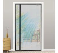 SCREEN DOOR Magnetic Fly Screen Balcony Door, 85 x 200 cm, Side-Opening Fly Screen Door for Additional Convenience, Insect Protection Balcony Door, Easy Installation, Black