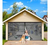 Screen Door Magnets Fit Door, 250 x 190 cm Durable Fiberglass Mesh with Full Frame Hook&Loop for Back Black