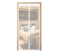 Screen Door Mesh with Magnet Mosquito Screen Doors Magnetic Actual Screen 130x200cm（Width x Height）, Keep Bugs Out Frame Hook & Loop, Hands Free, Pet & Kid Friendly,White