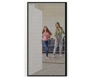 Screen Door Side Opening with Magnets 80x200cm Heavy Duty Tear Proof Mesh Curtain for Front Door Back Door Patio No Tools Easy Install Removable Washable Black