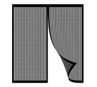 Screen Doors, Fly Nets 125 x 220 cm Anti-Tearing Flyscreen French Doors with Tape and Thumb Tacks for Balcony, Sliding Living Room, Children's Room, Black