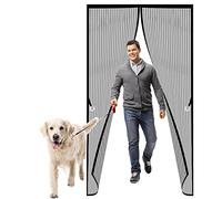 Screen Doors with Magnets, 130 x 190 cm Heavy Duty Anti Mosquito Mesh Fly Curtain Nets, Easy to Install Patio Insect Door Screen for Patio Door, Sliding Door, Double Door, French Door, Black