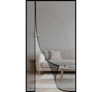 Screen Doors with Magnets 135x255cm Side Opening Mosquito Net Door Heavy Duty Curtain Self Closing Hanging with Powerful Magnets Full Frame Magic Tape No Gap Black